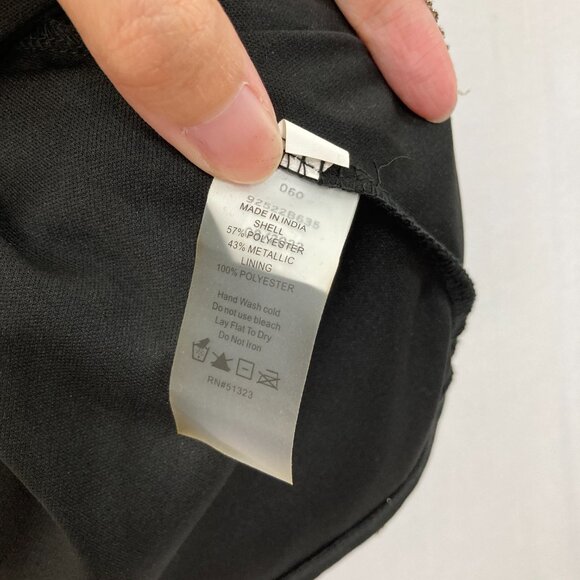 New Vince Camuto size 2X Gold Black Metallic V Neck Soft Flowy Blouse Evening - Picture 8 of 10